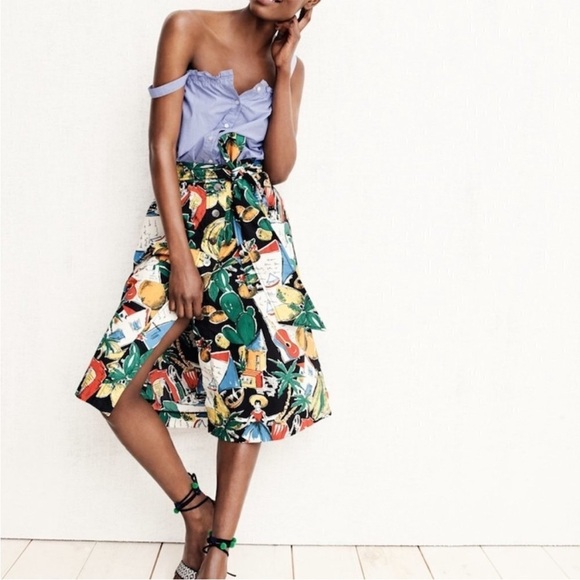 J. Crew Dresses & Skirts - J. Crew Postcard Print Skirt size 4 Spain vacation